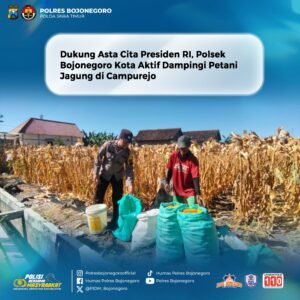 Dukung Asta Cita Presiden RI, Polsek Bojonegoro Kota Aktif Dampingi Petani Jagung di Campurejo